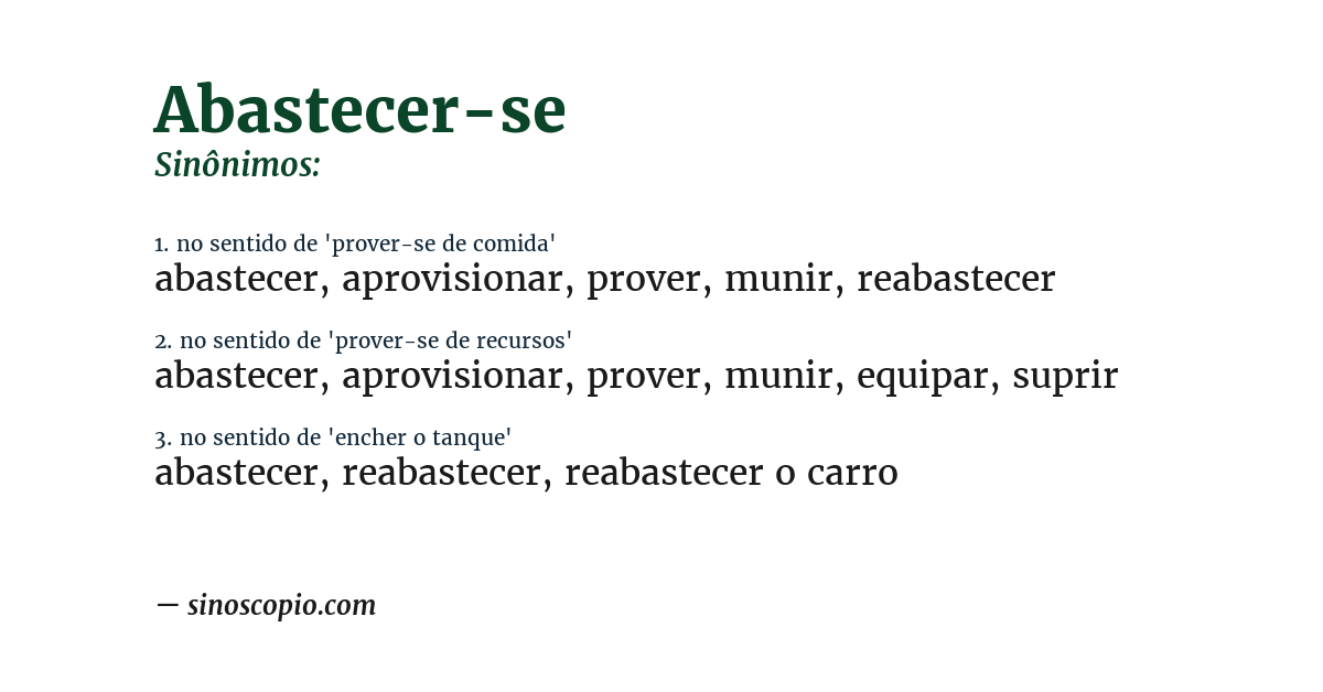 Sinônimo de abastecer-se
