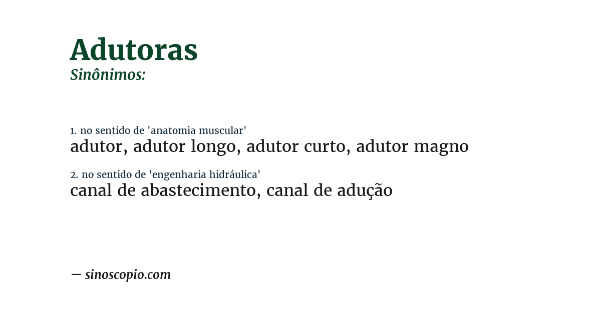 Sinônimo de adutoras