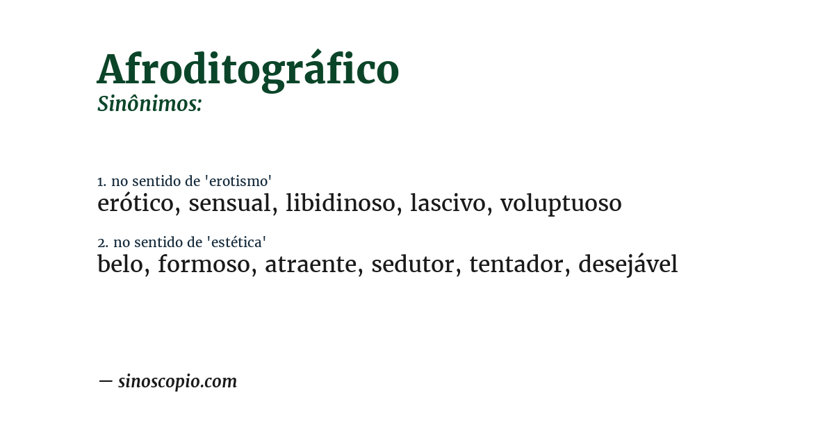 Sinônimo de afroditográfico