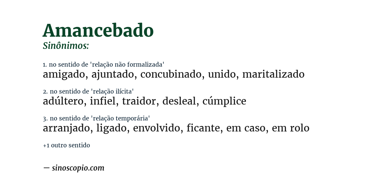 Sinônimo de amancebado