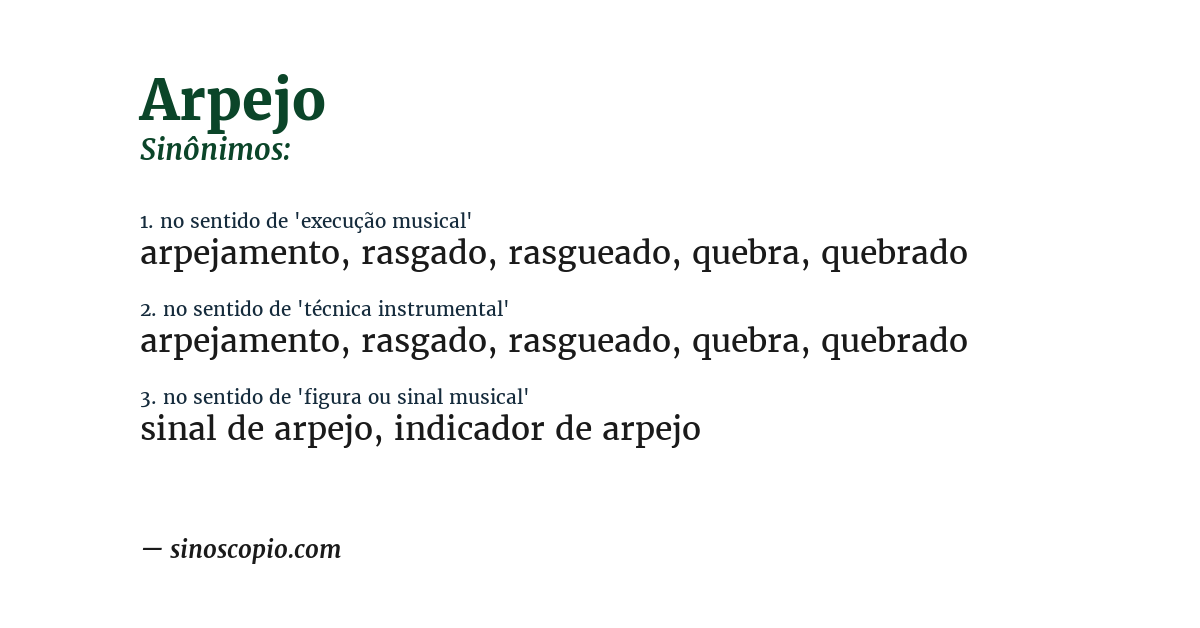 Sinônimo de arpejo