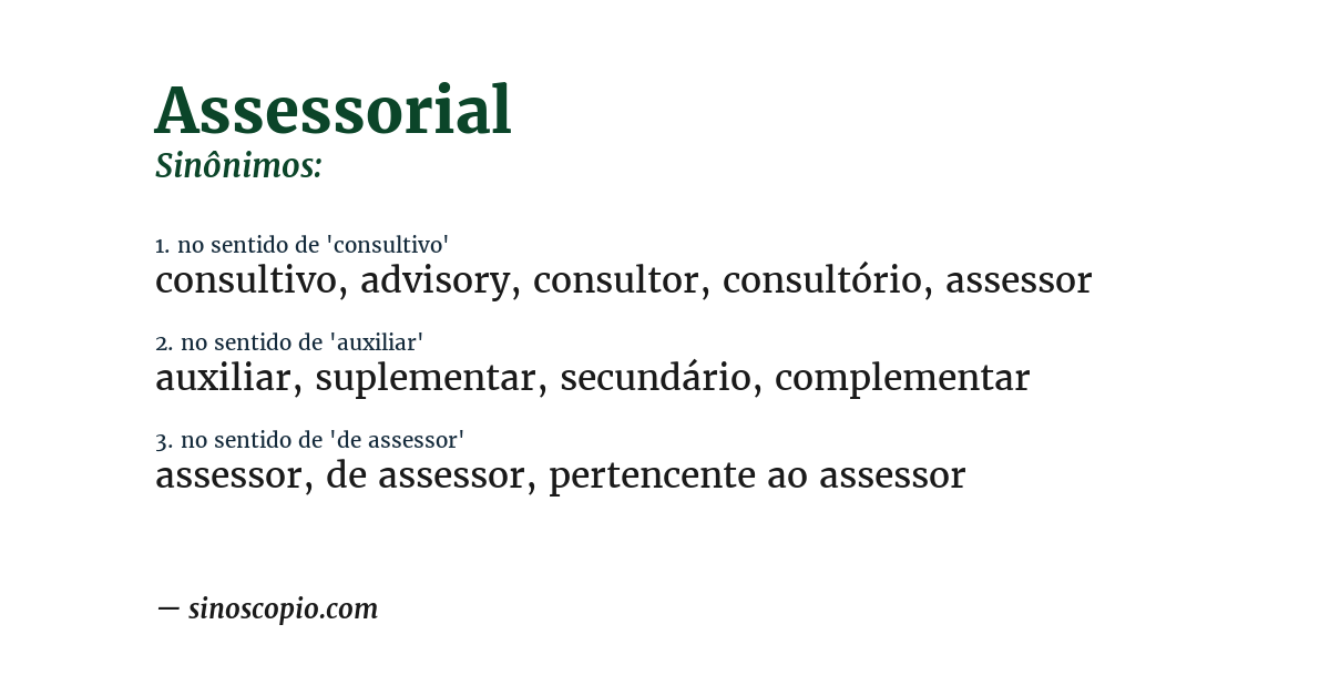Sinônimo de assessorial