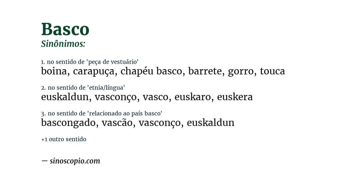 Sinônimo de basco