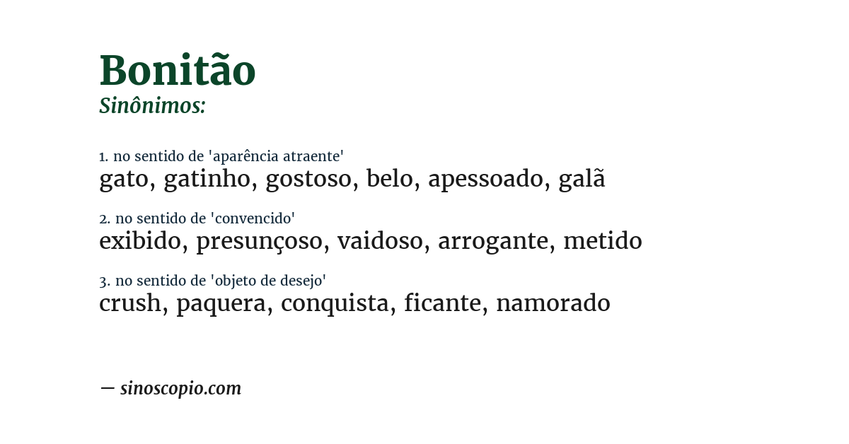Sinônimo de bonitão