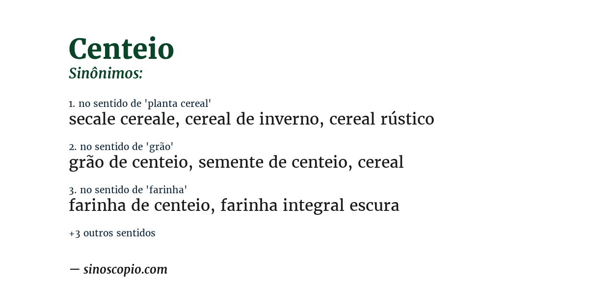 Sinônimo de centeio
