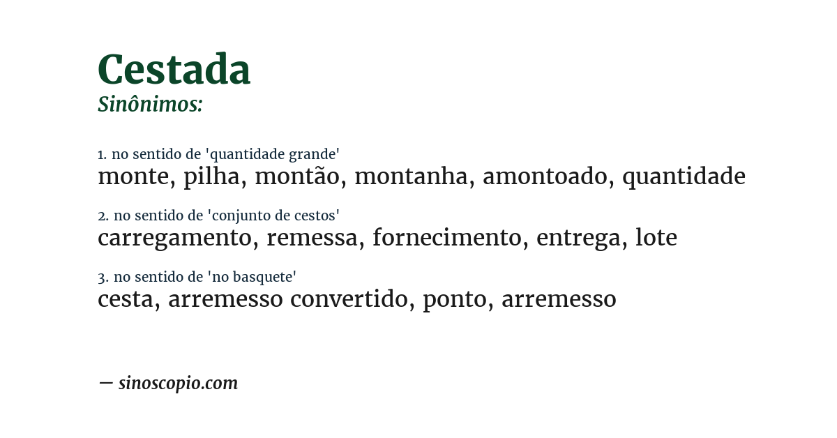 Sinônimo de cestada