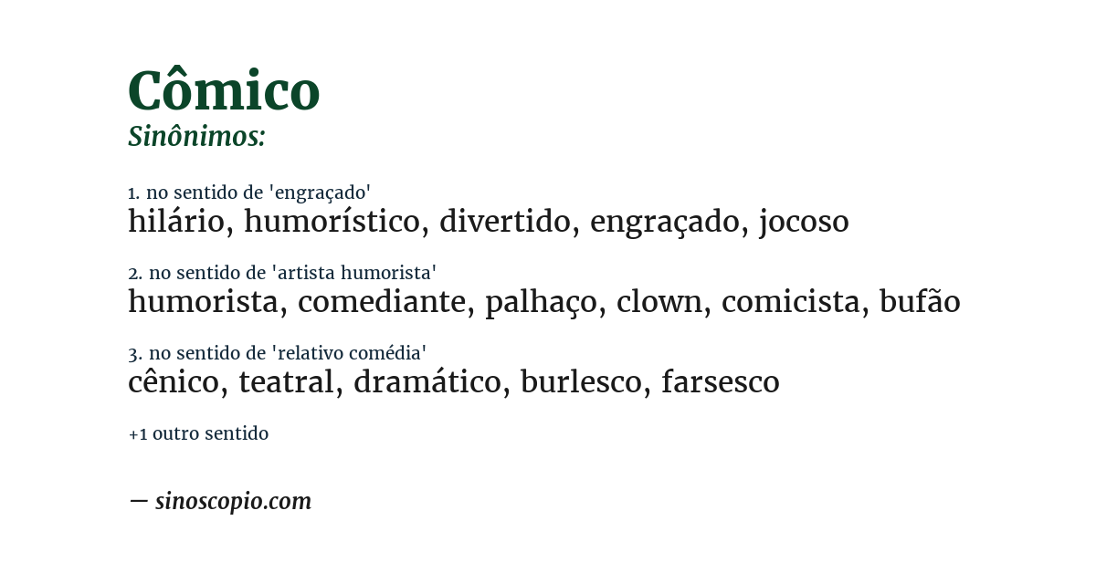 Sinônimo de cômico