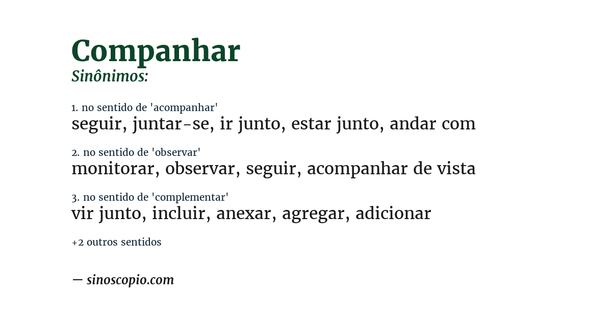 Sinônimo de companhar