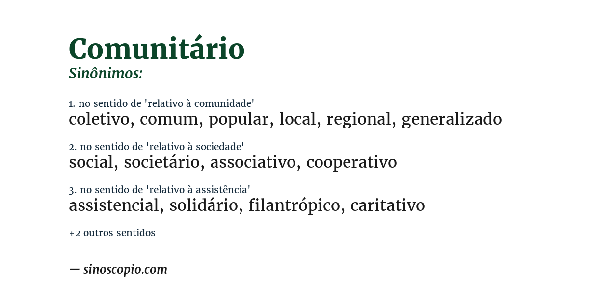Sinônimo de comunitário
