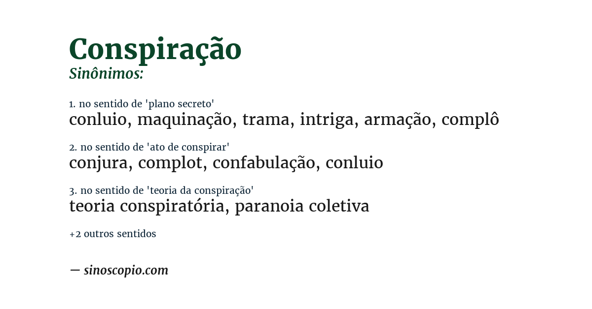 Sinônimo de conspiração
