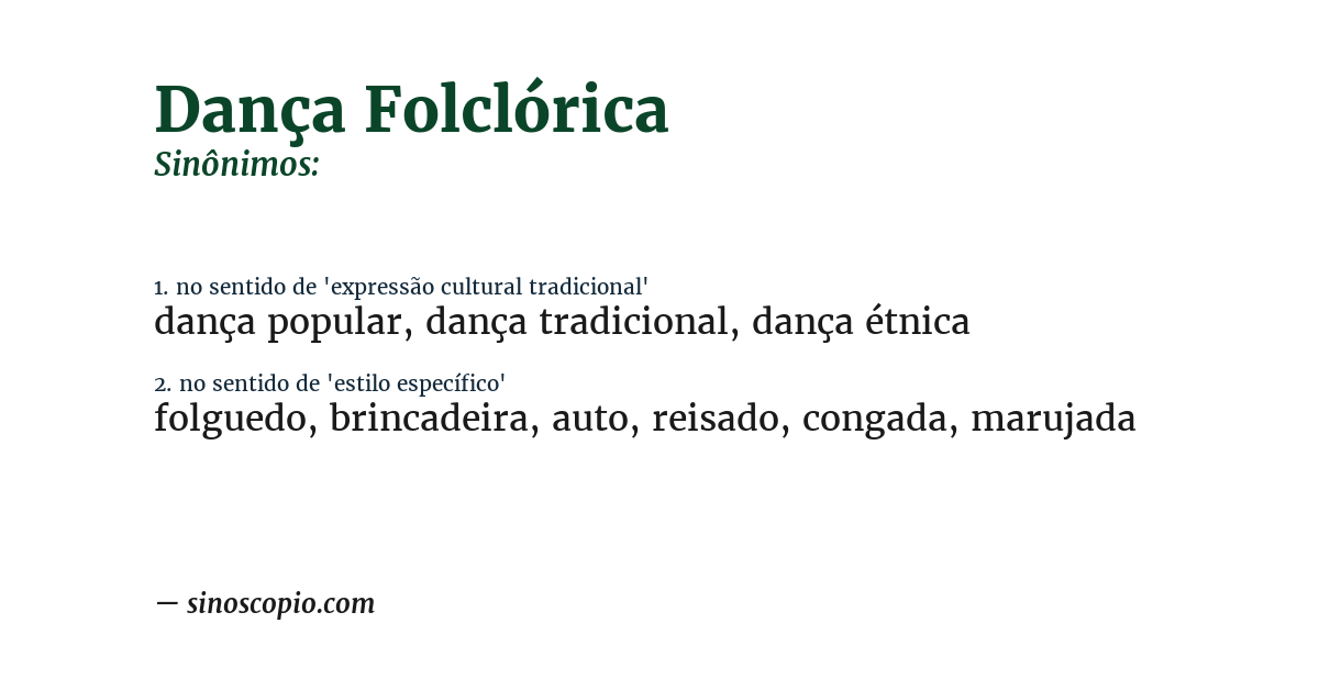 Sinônimo de dança folclórica