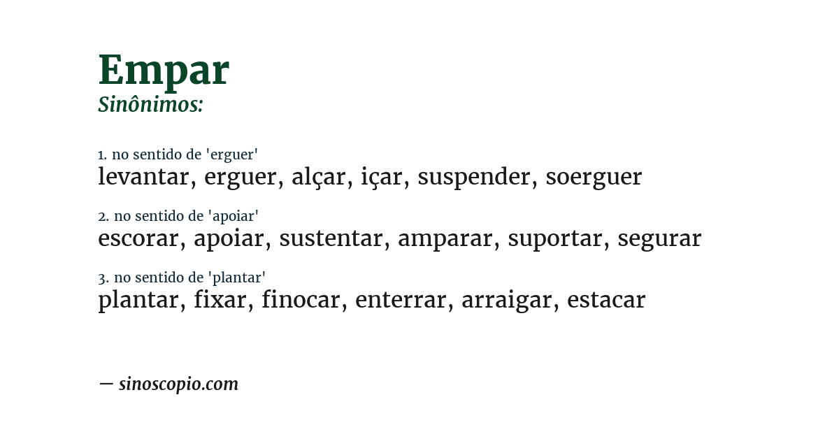 Sinônimo de empar
