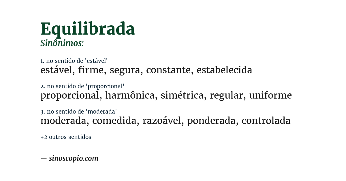 Sinônimo de equilibrada