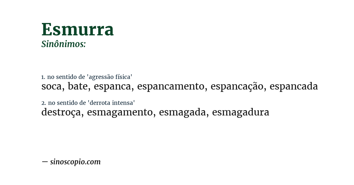 Sinônimo de esmurra