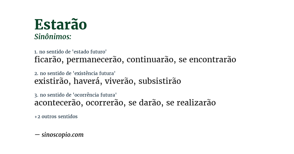 Sinônimo de estarão