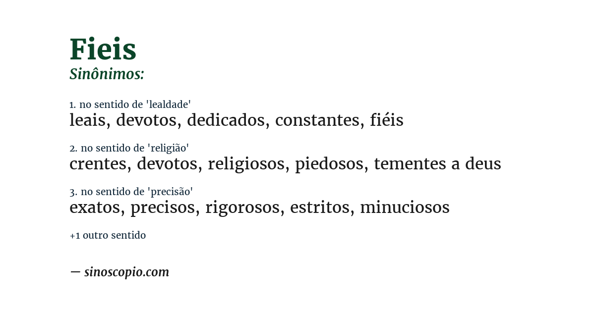 Sinônimo de fieis