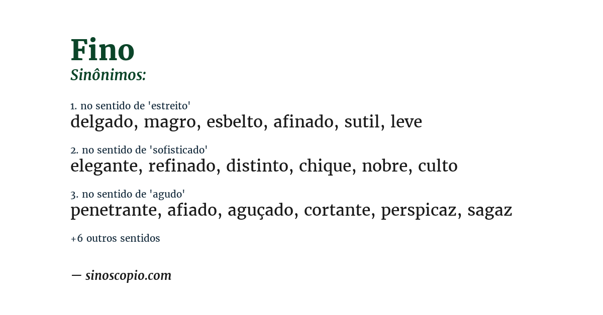 Sinônimo de fino