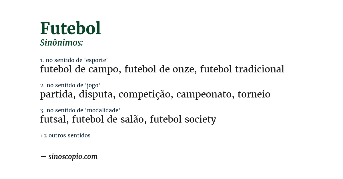 Sinônimo de futebol