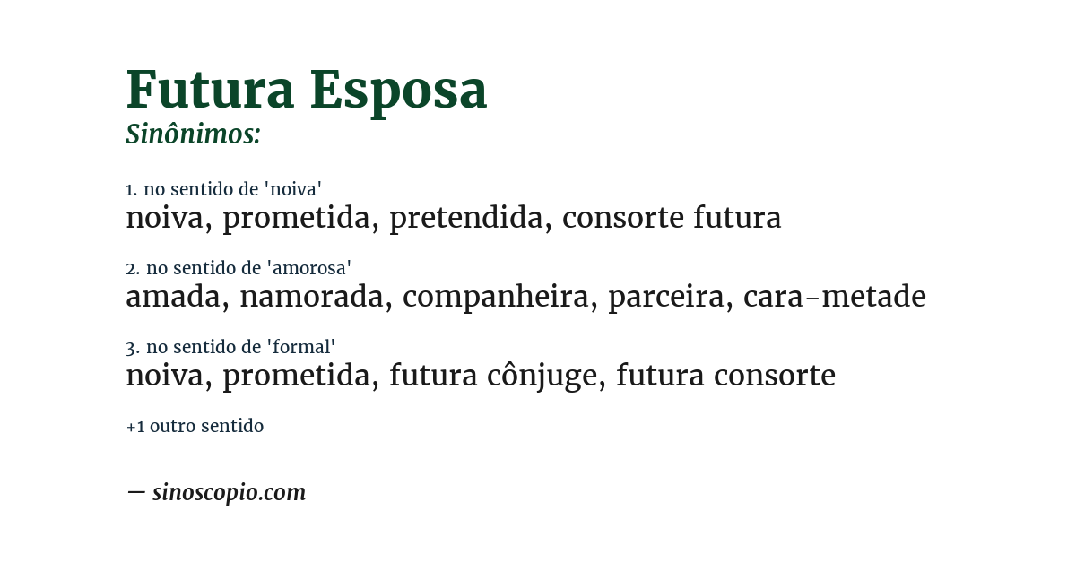 Sinônimo de futura esposa