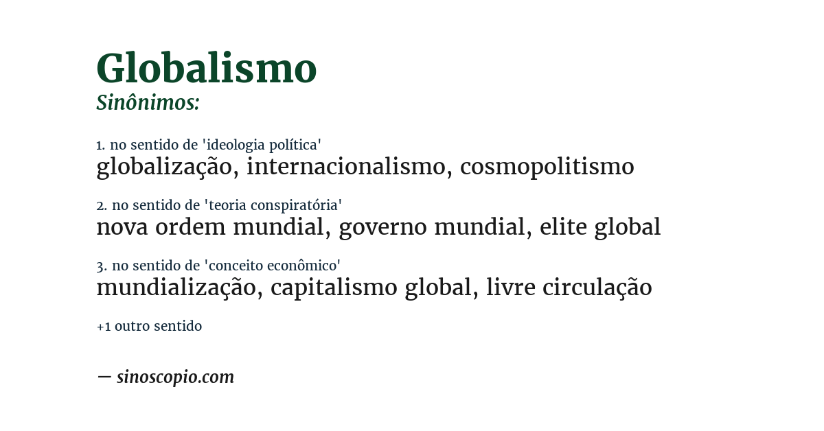 Sinônimo de globalismo