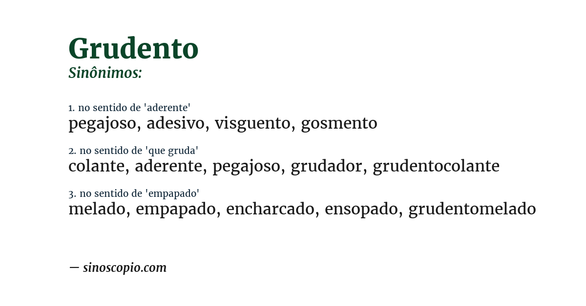 Sinônimo de grudento