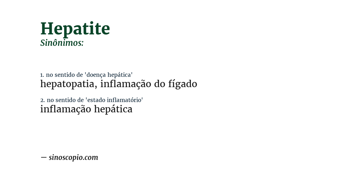 Sinônimo de hepatite