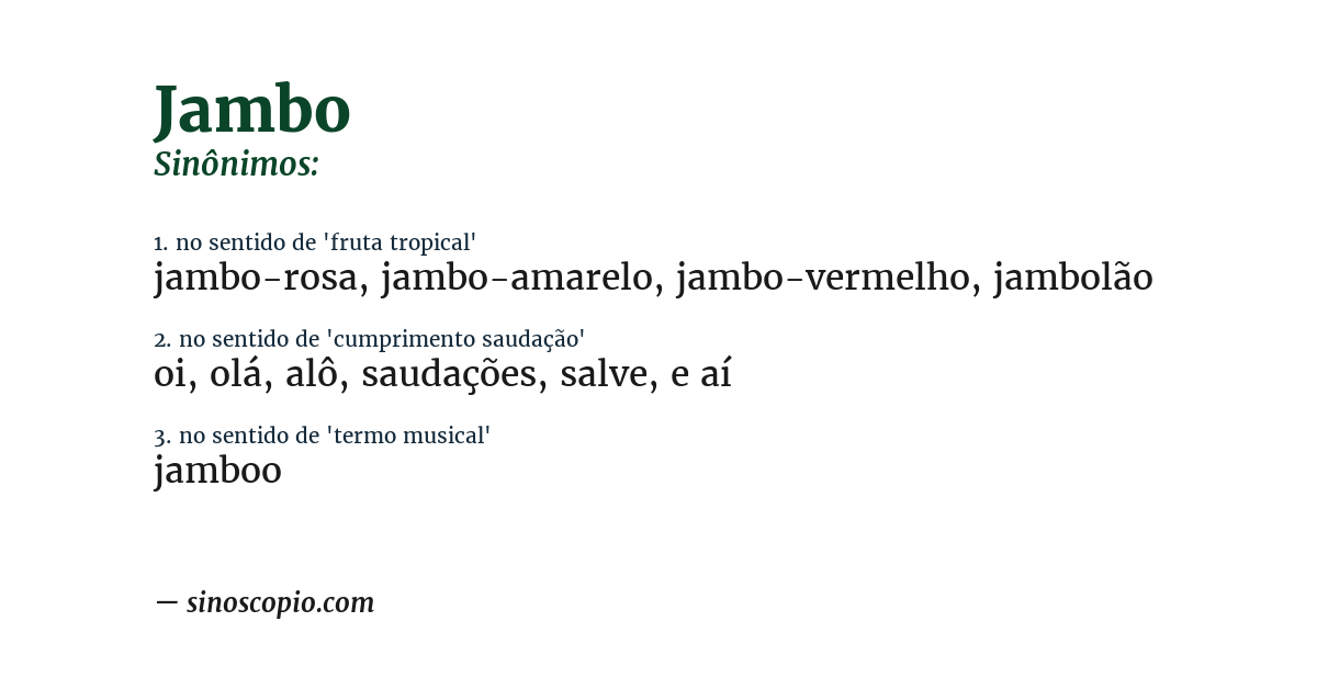 Sinônimo de jambo