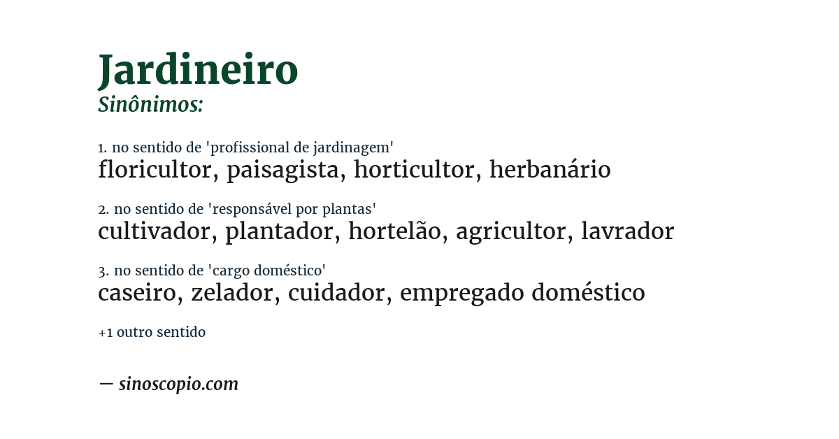 Sinônimo de jardineiro