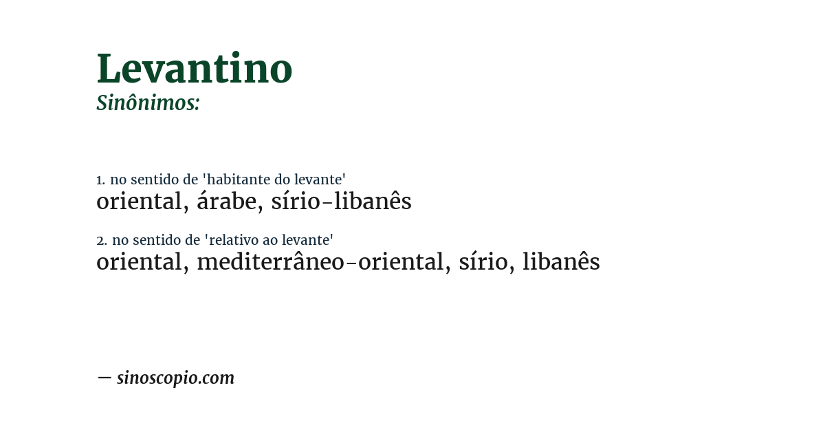 Sinônimo de levantino