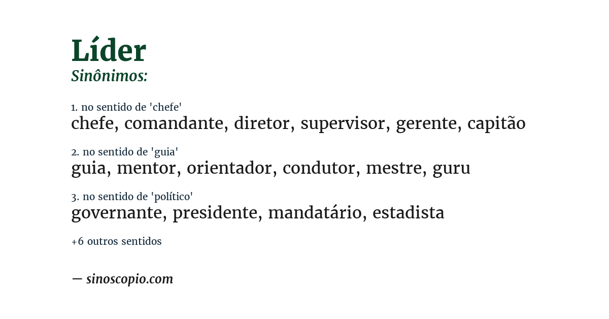 Sinônimo de líder