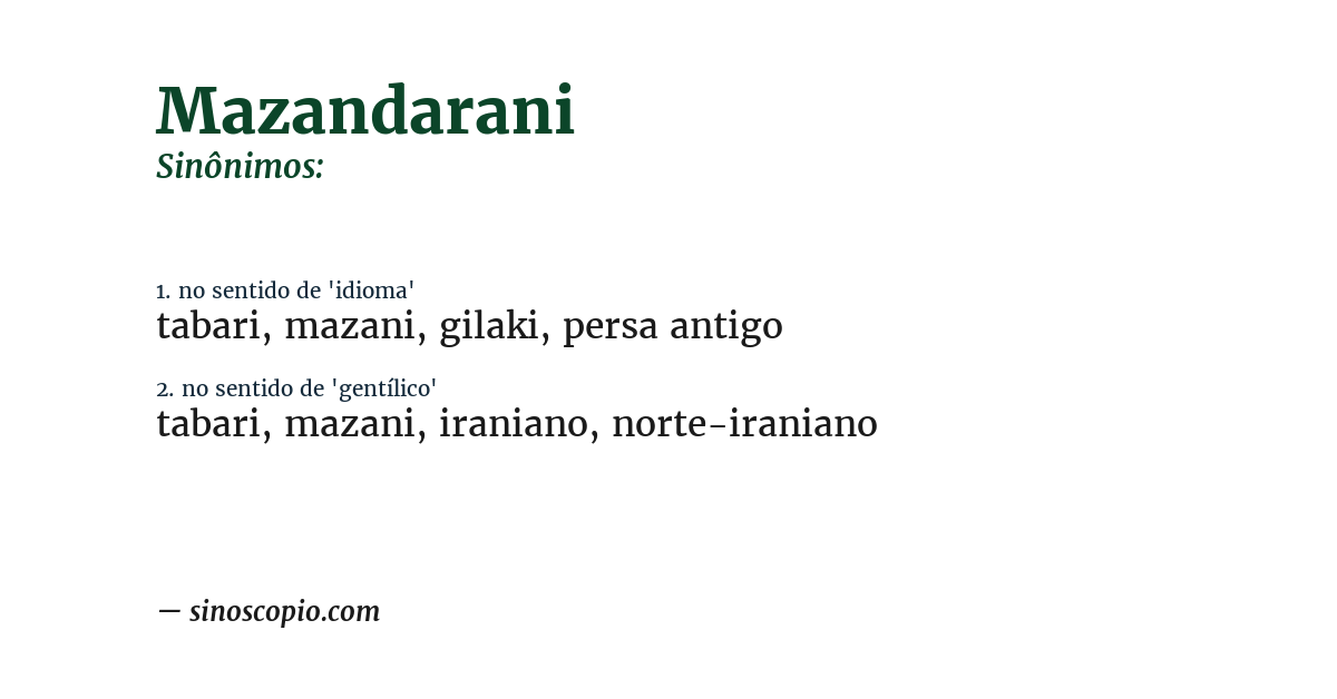 Sinônimo de mazandarani