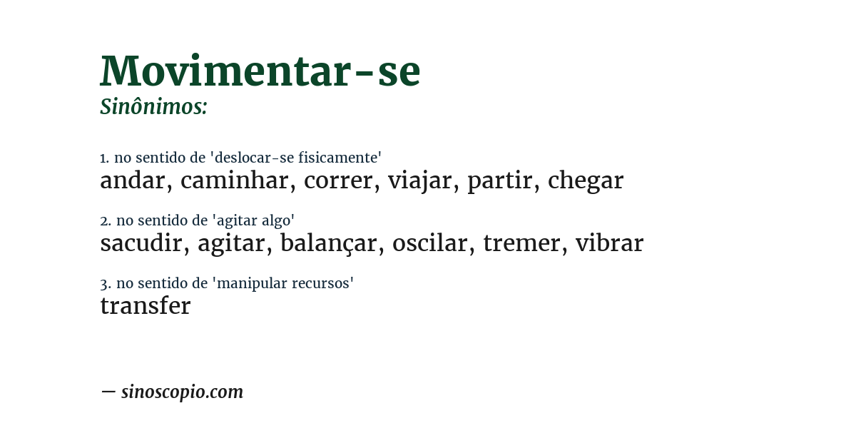 Sinônimo de movimentar-se