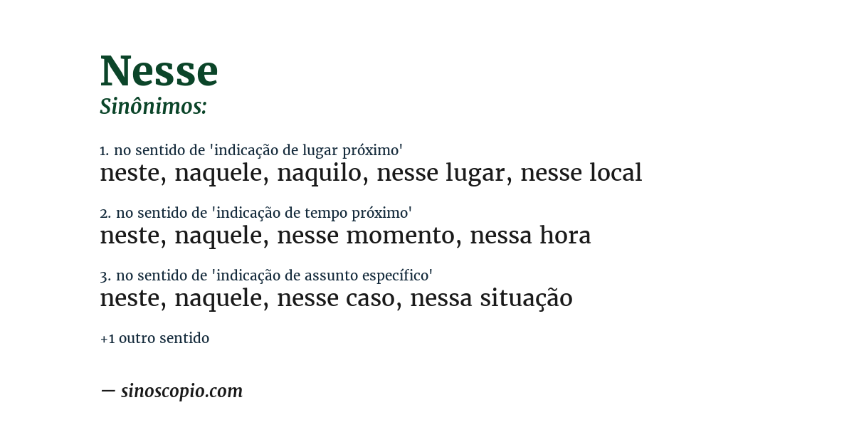 Sinônimo de nesse