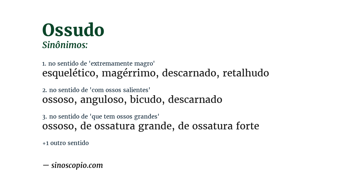 Sinônimo de ossudo