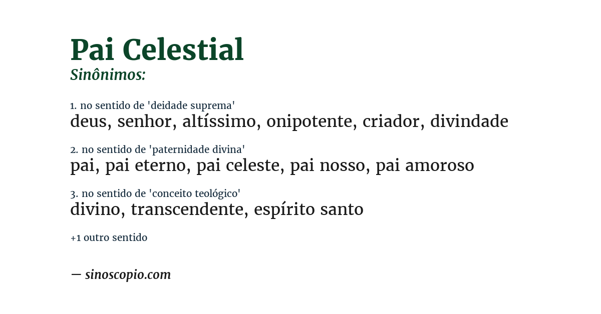 Sinônimo de pai celestial