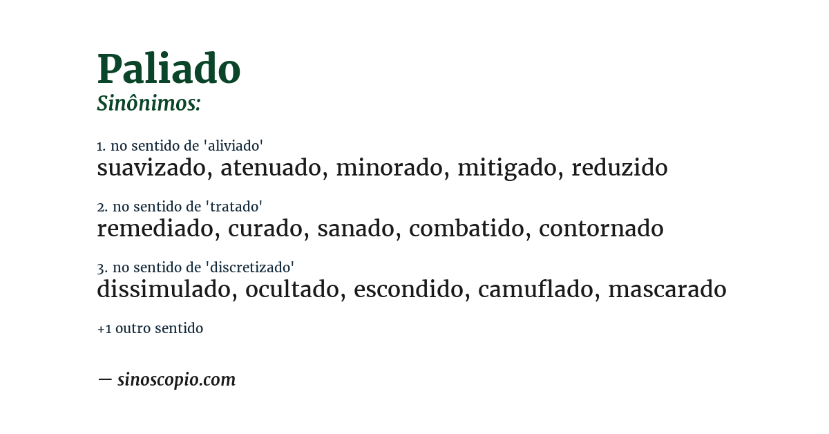 Sinônimo de paliado