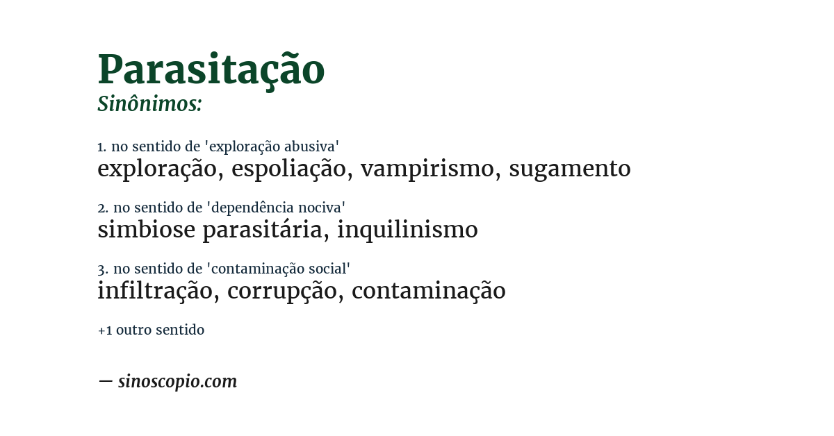 Sinônimo de parasitação