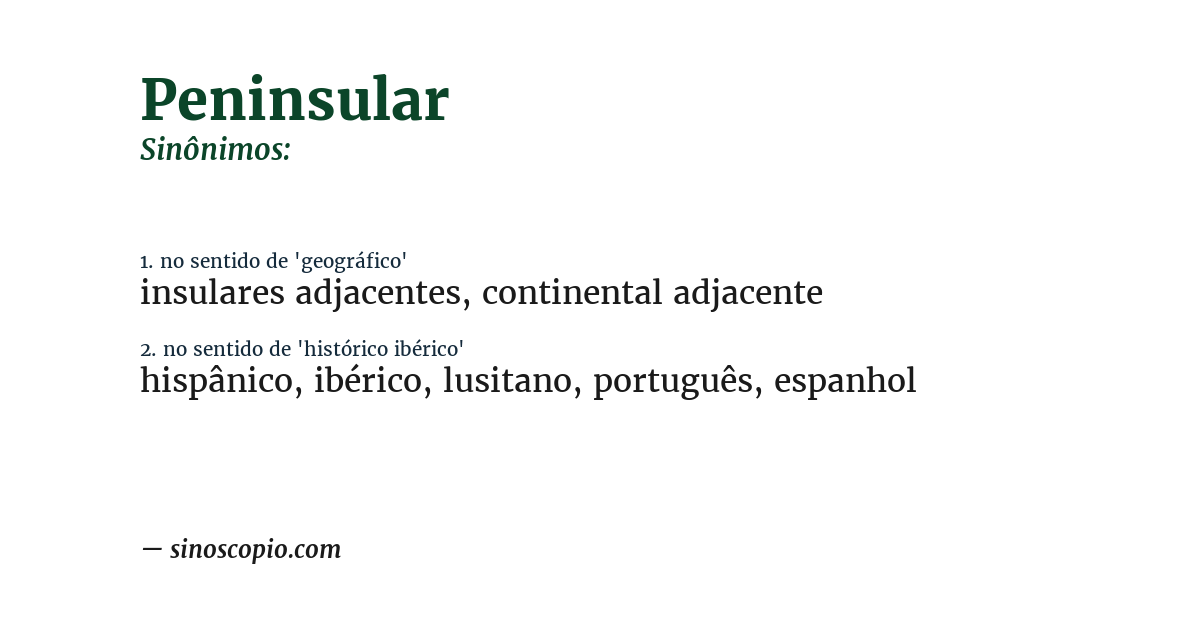Sinônimo de peninsular