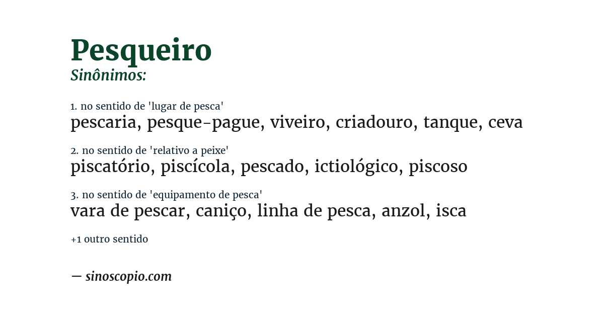 Sinônimo de pesqueiro