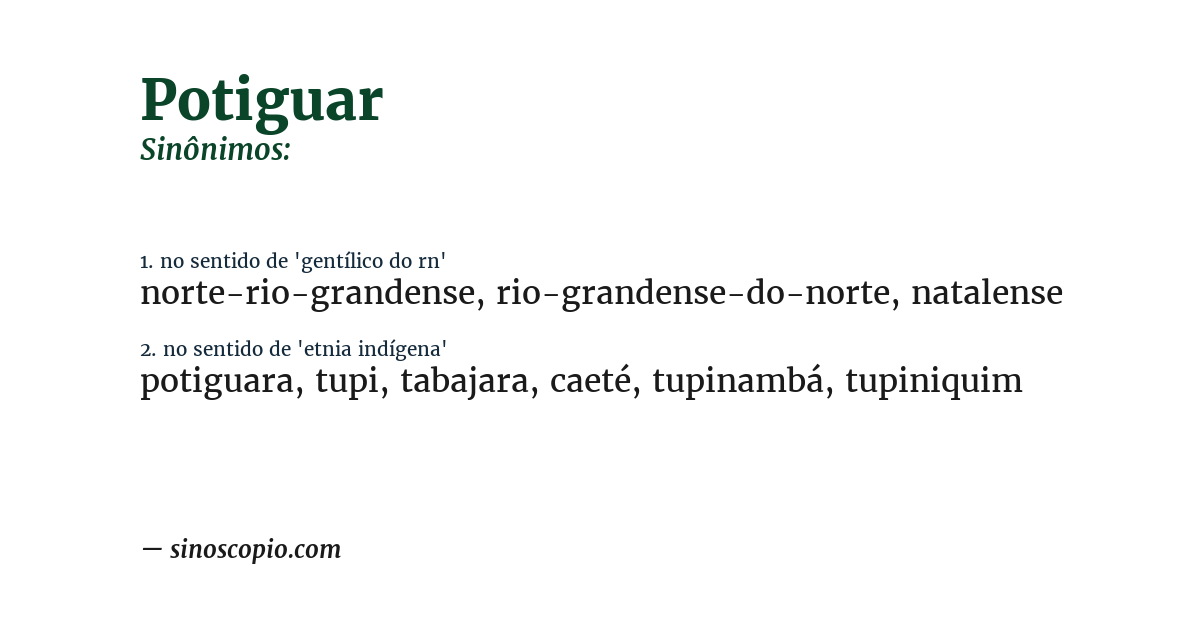 Sinônimo de potiguar