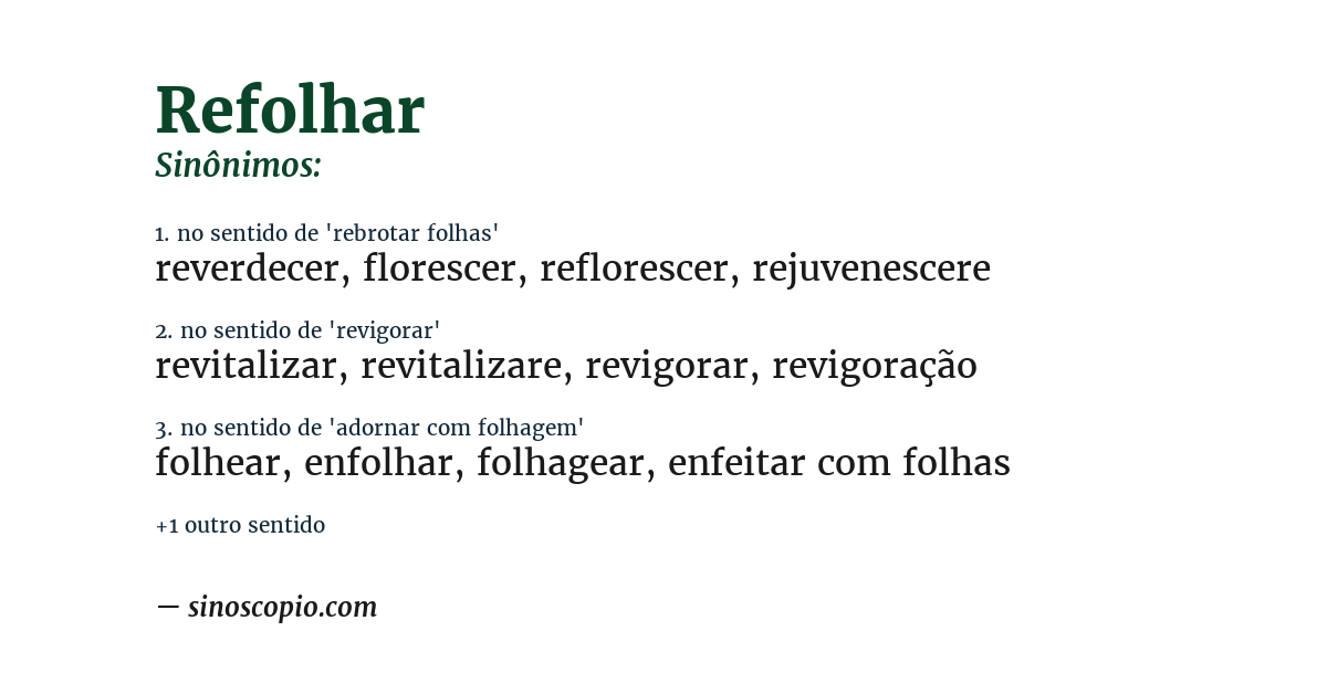 Sinônimo de refolhar