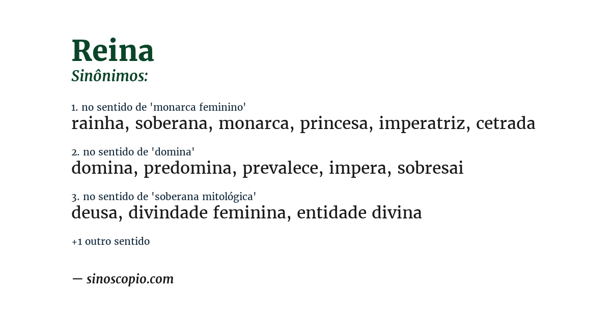 Sinônimo de reina