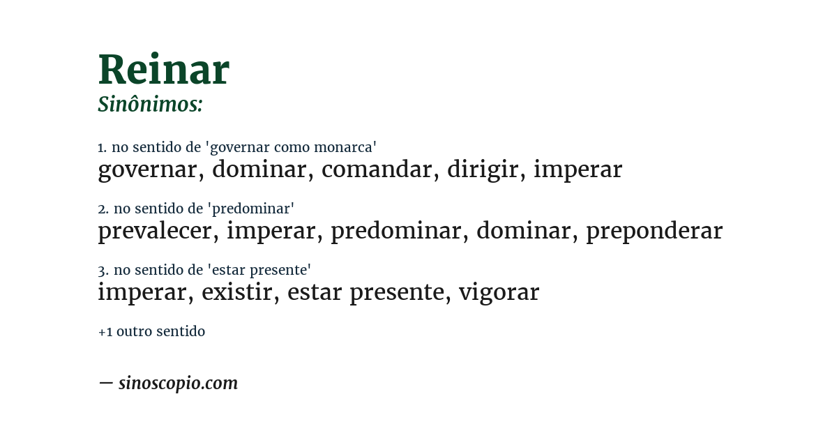 Sinônimo de reinar