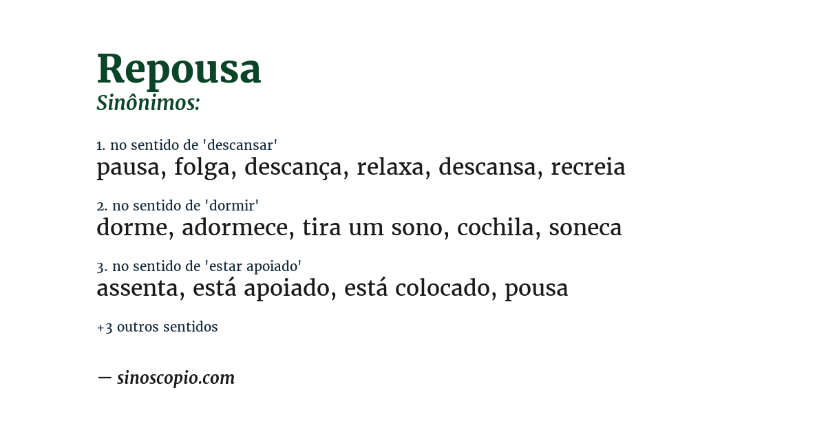 Sinônimo de repousa