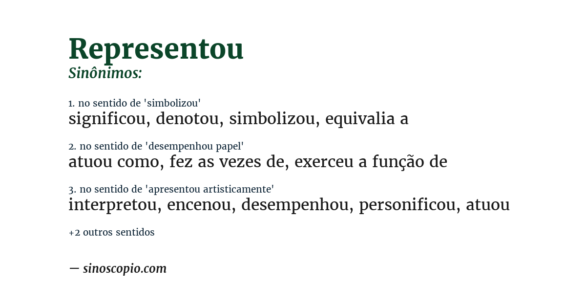 Sinônimo de representou