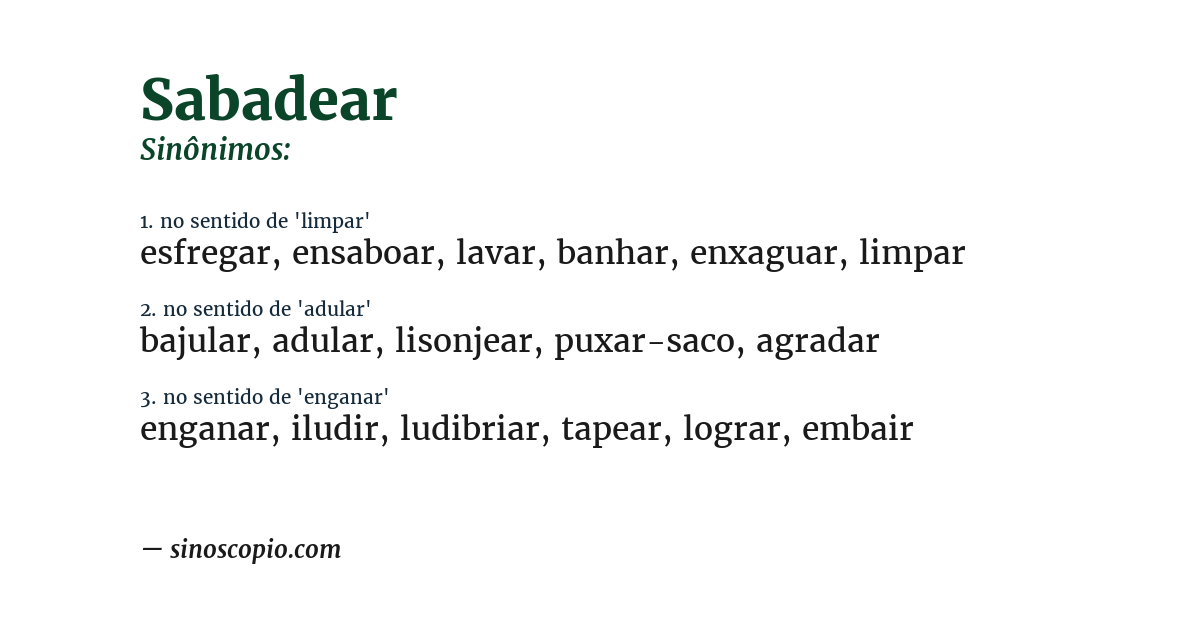 Sinônimo de sabadear