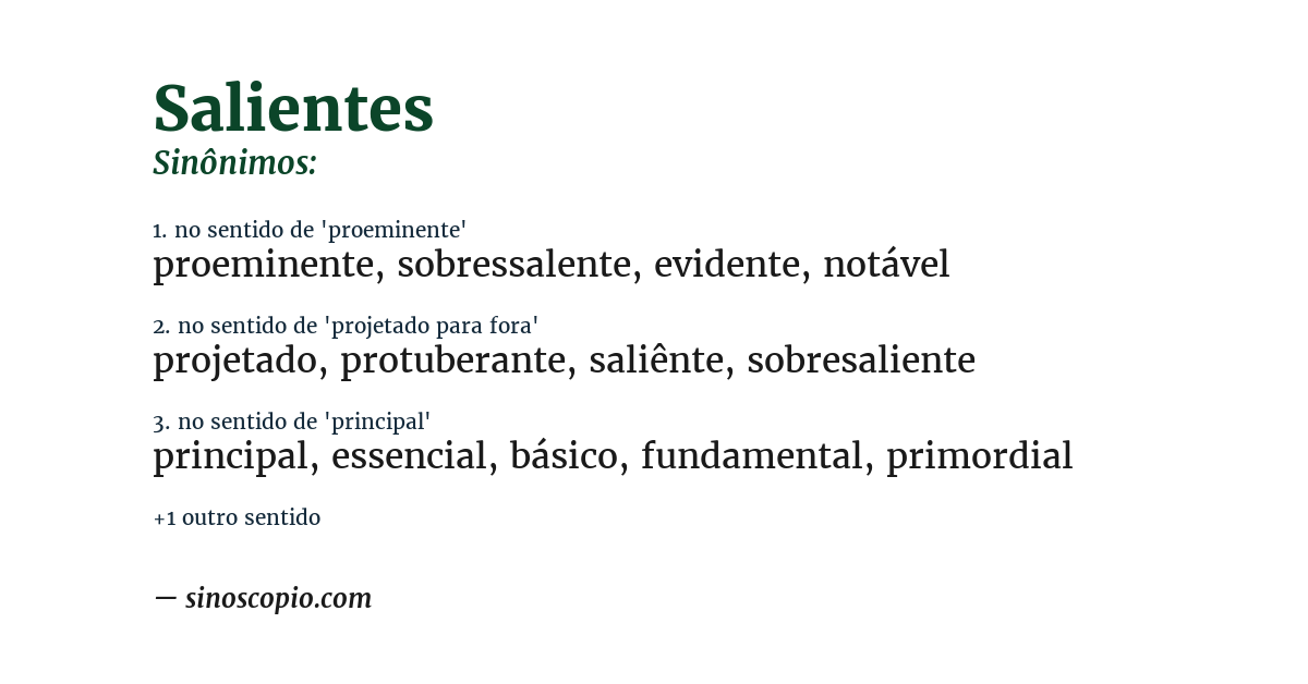 Sinônimo de salientes
