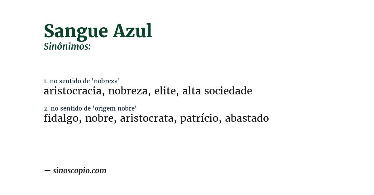 Sinônimo de sangue azul