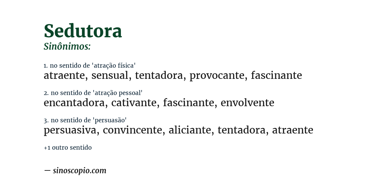 Sinônimo de sedutora