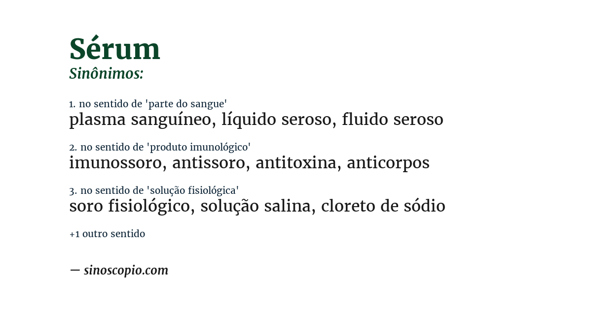 Sinônimo de sérum